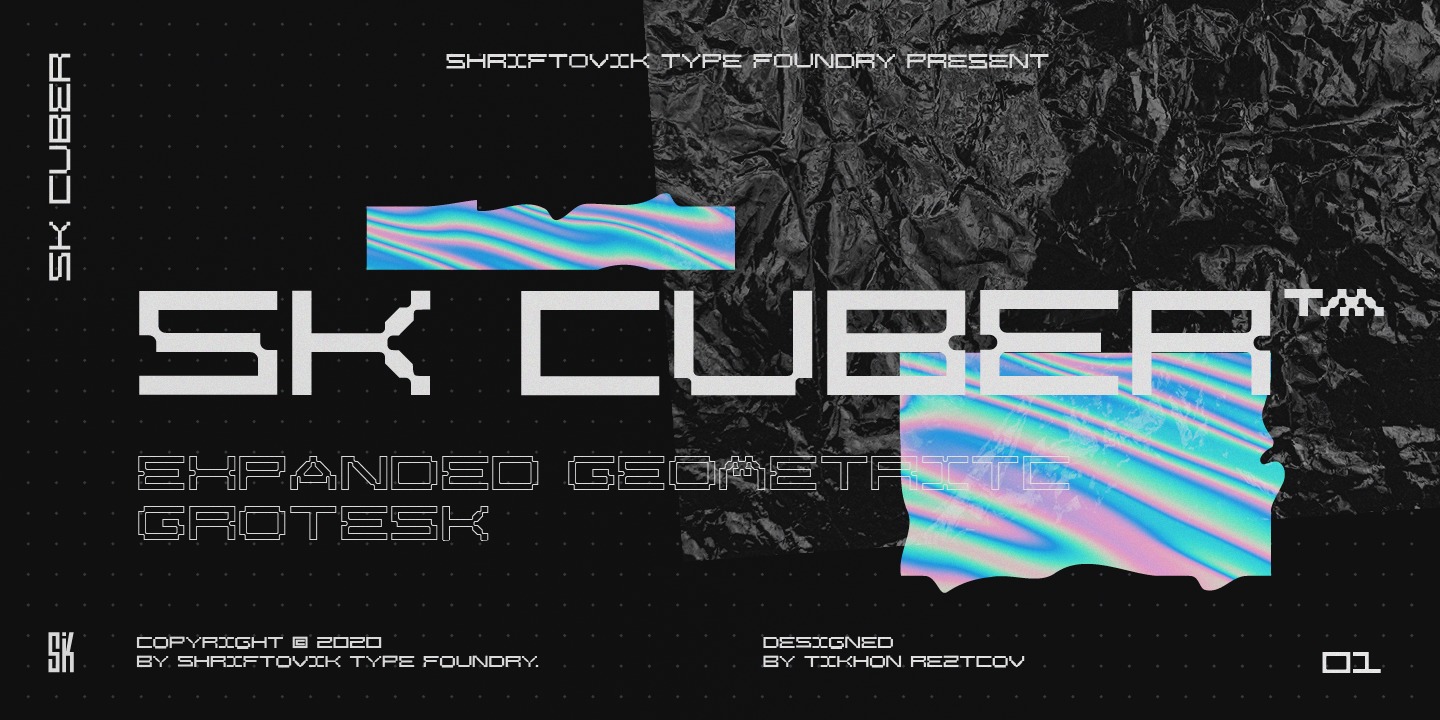 SK Cuber Font preview